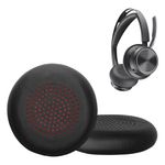 TV, Audio-Video si Foto - Portabile audio - Casti audio - Set 2 pernite casti Kwmobile pentru Plantronics Voyager Focus, B825, 4210, 4220, BlackWire 5200, 7225, piele eco, negru - Infinity.ro