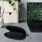 PC, gaming si accesorii - Periferice PC - Mouse - Folie palm rest Kwmobile pentru Logitech Pebble Mouse 2 M350s, Pebble Mouse M350, antisoc, neopren, alb, negru - Infinity.ro