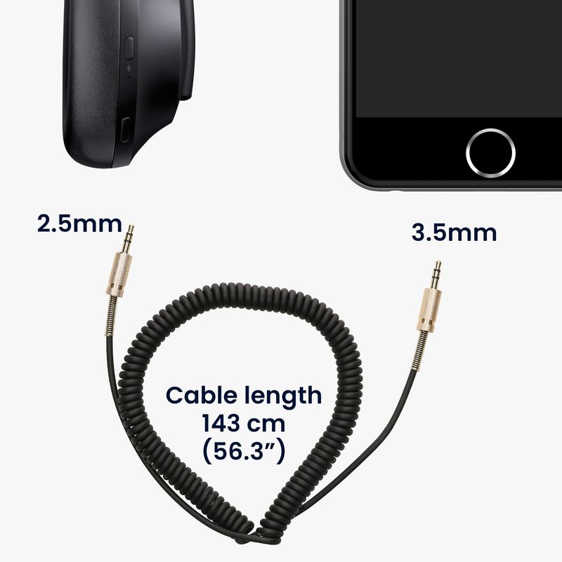 TV, Audio-Video si Foto - Accesorii TV si audio - Cabluri si adaptoare audio - Cablu Kwmobile pentru Marshall Major 4/3/2/1, Monitor ANC, Stockwell, Acton, Woburn, detasabil, negru - Infinity.ro