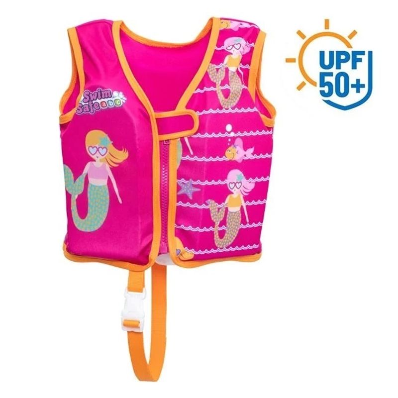 Jucarii, Copii si Bebe - Jucarii si jocuri - Jucarii de exterior - Colaci, ochelari si accesorii inot copii - Vesta Inot pentru Copii 1-3 Ani/11-19kg, Bestway, Model Sirena, Protectie solara - Infinity.ro