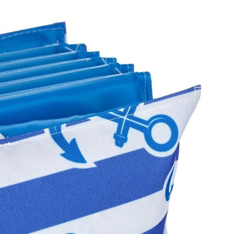 Sport si Outdoor - Camping - Saltele si accesorii pentru somn - Saltele camping - Rogojina - Saltea textila cu perna pentru Plaja, Dimensiune 180X60cm, Albastru-Alb - Infinity.ro