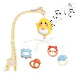 Jucarii, Copii si Bebe - Jucarii si jocuri - Jucarii bebelusi - Carusel patut - Carusel muzical pentru patut, in forma de girafa, cu 4 jucarii zornaitoare detasabile - Infinity.ro