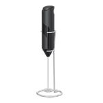 Electronice si Electrocasnice - Electrocasnice bucatarie - Mixere, tocatoare & roboti de bucatarie - Mixere - Mini Mixer pentru lapte, cu suport, functioneaza cu baterii, 22 cm lungime, negru - Infinity.ro