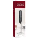 Electronice si Electrocasnice - Electrocasnice bucatarie - Mixere, tocatoare & roboti de bucatarie - Mixere - Mini Mixer pentru lapte, cu suport, functioneaza cu baterii, 22 cm lungime, negru - Infinity.ro