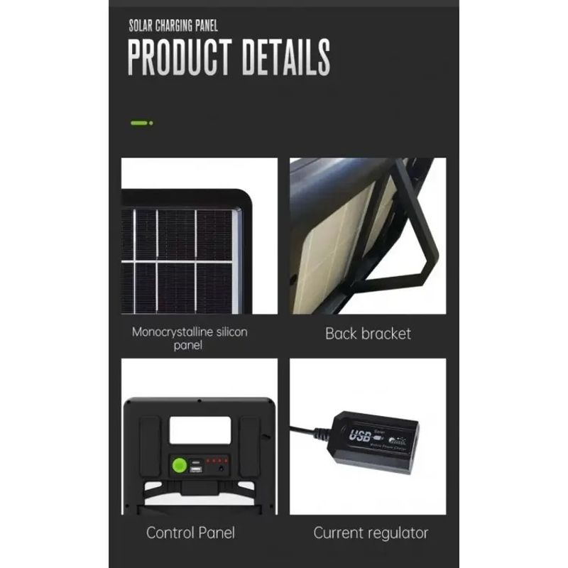 Sport si Outdoor - Camping - Articole solare camping - Panouri solare camping - Panou solar portabil GD-100S, Putere 15W, Acumulator 1200mAh, Mufe pentru incarcare device-uri - Infinity.ro