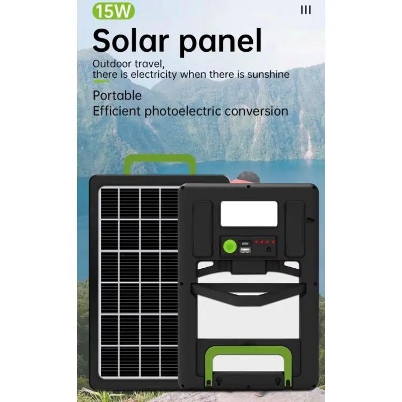 Sport si Outdoor - Camping - Articole solare camping - Panouri solare camping - Panou solar portabil GD-100S, Putere 15W, Acumulator 1200mAh, Mufe pentru incarcare device-uri - Infinity.ro