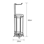 Casa si Gradina - Sanitare - Suporturi si accesorii baie - Suporturi baie - Set de 2 suporturi pentru hartia igienica din metal, Inaltime 60cm, Negru - Infinity.ro