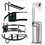 Casa si Gradina - Sanitare - Suporturi si accesorii baie - Suporturi baie - Set de 2 suporturi pentru hartia igienica din metal, Inaltime 60cm, Negru - Infinity.ro