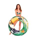 Jucarii, Copii si Bebe - Jucarii si jocuri - Jucarii de exterior - Colaci, ochelari si accesorii inot copii - Colac Gonflabil, Fancy Tucan, 115cm, Verde-Galben - Infinity.ro