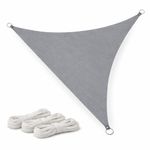 Casa si Gradina - Gradina si terasa - Umbrele si pavilioane - Umbrele - Panza de umbrire triunghiulara, Dimensiune 3.6m, Inele din inox si sfori de fixare, Culoare Gri - Infinity.ro