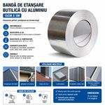 Casa si Gradina - Constructii - Hidroizolatii - Adezivi hidroizolatii - Banda de etansare butilica cu aluminiu 15cm x 5m, Autoadeziva, Impermeabila, Rezistenta la UV si intemperii - Infinity.ro