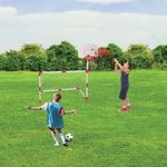 Sport si Outdoor - Sporturi de echipa - Fotbal - Porti fotbal - Poarta de fotbal pentru copii cu panou de Baschet, Minge de baschet, Minge de fotbal si pompa cu ac - Infinity.ro