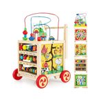 Jucarii, Copii si Bebe - Carucioare si articole de transport - Premergatoare - Antemergator si Cub Educational pentru Copii 1 an+, din Lemn, 6 in 1, cu Centru de activitati - Infinity.ro