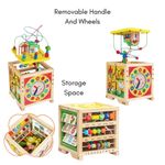 Jucarii, Copii si Bebe - Carucioare si articole de transport - Premergatoare - Antemergator si Cub Educational pentru Copii 1 an+, din Lemn, 6 in 1, cu Centru de activitati - Infinity.ro