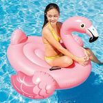 Jucarii, Copii si Bebe - Jucarii si jocuri - Jucarii de exterior - Colaci, ochelari si accesorii inot copii - Flamingo Gonflabil cu Manere, Intex, 1.78x1.35x0.97m, Roz - Infinity.ro