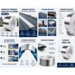 Casa si Gradina - Constructii - Hidroizolatii - Adezivi hidroizolatii - Banda de etansare butilica cu aluminiu 10cm x 5m, Autoadeziva, Impermeabila, Rezistenta la UV si intemperii - Infinity.ro