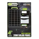 Sport si Outdoor - Camping - Articole solare camping - Panouri solare camping - Panou solar portabil GD-120S, Putere 20W cu acumulator 2400mAh, Cabluri de incarcare device-uri - Infinity.ro