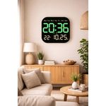 Casa si Gradina - Decoratiuni - Ceasuri - Ceas digital de perete sau de masa, Telecomanda, Afisaj LCD ajustabil, 6 afisaje, Verde - Infinity.ro