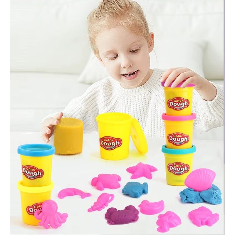 Carti si Birotica - Rechizite - Plastilina - Set cu 24 de paharele cu plastilina, pentru de copii 3 ani+, usor de pastrat, multicolor - Infinity.ro