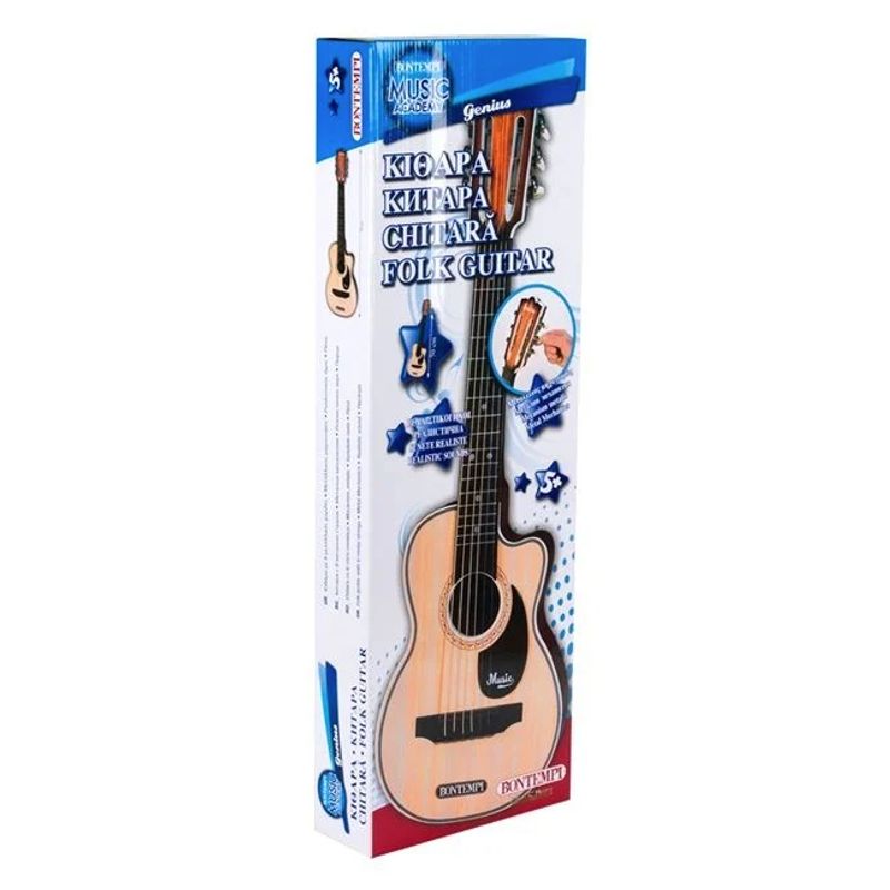 Jucarii, Copii si Bebe - Jucarii si jocuri - Jucarii de rol - Instrumente muzicale de jucarie - Chitara clasica Spaniola pentru copii, cu 6 corzi, penita si mecanism metalic, Diemensiune 68.5 cm - Infinity.ro