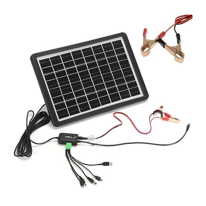 Sport si Outdoor - Camping - Articole solare camping - Panouri solare camping - Panou solar 15W portabil, GD-120, IP65, cu mufe pentru incarcare device-uri, ABS, 37x26 cm, negru - Infinity.ro