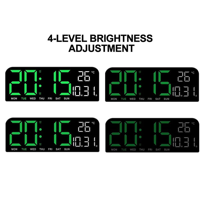Casa si Gradina - Decoratiuni - Ceasuri - Ceas digital de perete cu lumina LED ajustabila - Alarma - Umiditate - Temperatura - Cronometru - Infinity.ro