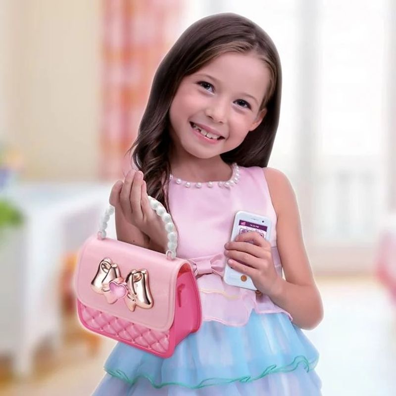 Jucarii, Copii si Bebe - Jucarii si jocuri - Jucarii & jocuri educative - Jucarii interactive - Jucarie poseta cu ochelari de soare, chei auto si telefon mobil, cu sunet si lumina, 8 piese incluse - Infinity.ro