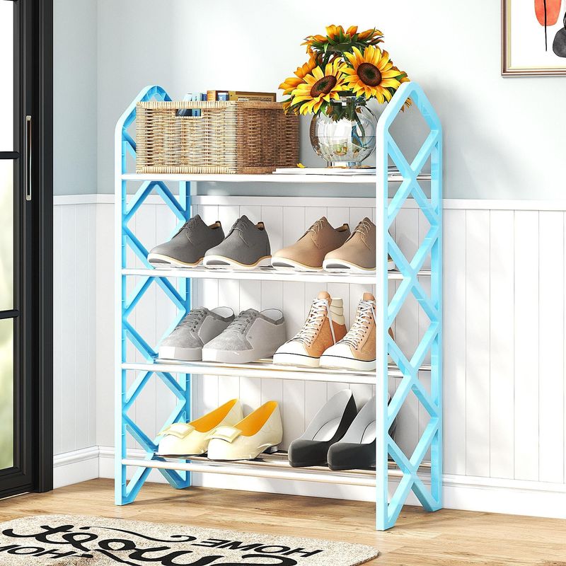 Casa si Gradina - Mobilier - Organizare si depozitare - Organizator incaltaminte - Organizator incaltaminte, pentru 8 perechi de incaltari, cu 4 etajere - Verde - Infinity.ro