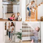 Casa si Gradina - Mobilier - Mobilier copii - Sisteme de siguranta - Bariera de siguranta pentru copii din metal, Inchidere Automata, Sistem blocare, Culoare Alb - Infinity.ro