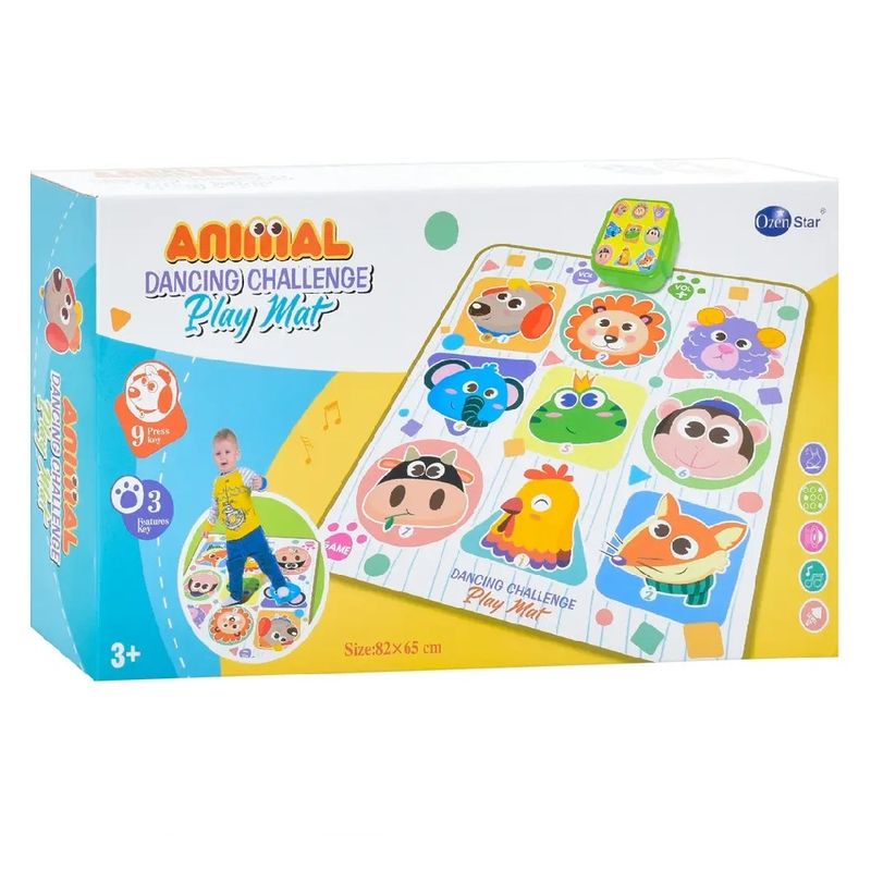 Jucarii, Copii si Bebe - Jucarii si jocuri - Jucarii & jocuri educative - Jucarii interactive - Covor muzical pentru copii 2 ani+, cu anumale, impermeabil, 82x65 cm, multicolor - Infinity.ro