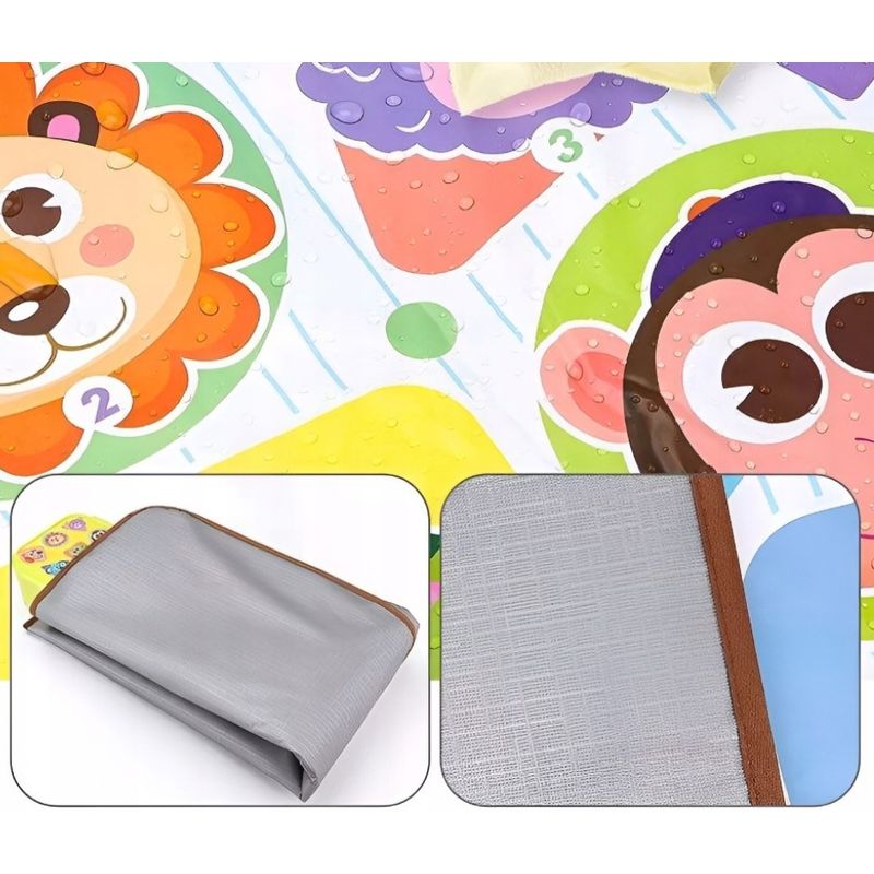 Jucarii, Copii si Bebe - Jucarii si jocuri - Jucarii & jocuri educative - Jucarii interactive - Covor muzical pentru copii 2 ani+, cu anumale, impermeabil, 82x65 cm, multicolor - Infinity.ro