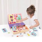 Jucarii, Copii si Bebe - Jucarii si jocuri - Jucarii & jocuri educative - Jocuri si jucarii educative - Carte cu Imagini Magnetice – „Imbrac-o pe Nina”, 3 ani+, 23×30×3.2 cm - Infinity.ro