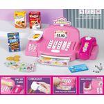 Jucarii, Copii si Bebe - Jucarii si jocuri - Jucarii & jocuri educative - Jucarii interactive - Casa de marcat de jucarie, pentru copii 3 ani+, cu card, bancnote si alte accesorii, sunete si lumini, Roz - Infinity.ro