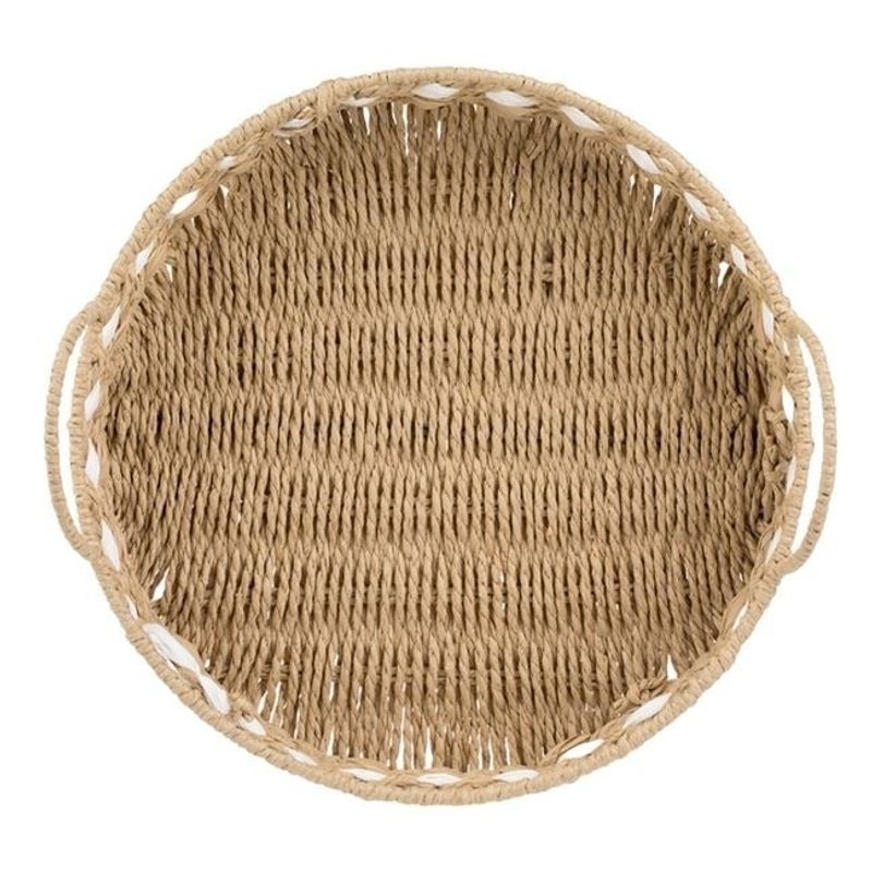 Casa si Gradina - Decoratiuni - Obiecte decorative - Accesorii decorative - Tava decorativa rotunda cu manere din paie pentru decoratiuni sau servit - Infinity.ro
