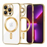 Laptop, Telefoane si Tablete - Telefoane mobile si accesorii - Accesorii Telefoane - Huse telefoane - Husa MagSafe pentru Apple iPhone 13 Pro, Techsuit, Luxury Crystal, Aurie - Infinity.ro