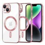 Laptop, Telefoane si Tablete - Telefoane mobile si accesorii - Accesorii Telefoane - Huse telefoane - Husa MagSafe pentru Apple iPhone 14, Techsuit, Luxury Crystal, Roz - Infinity.ro