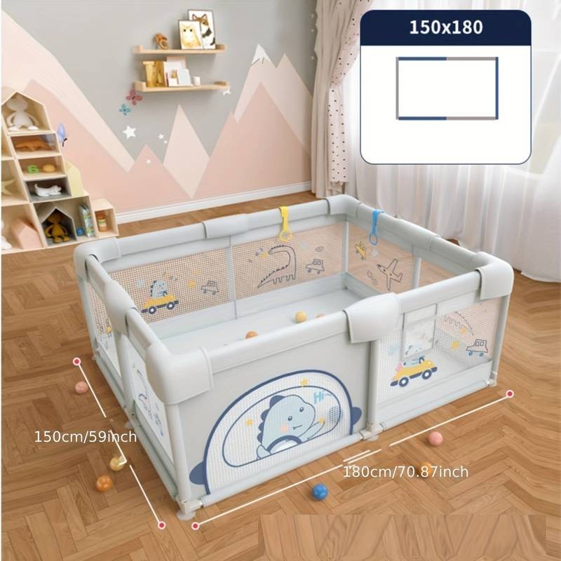 Casa si Gradina - Mobilier - Mobilier copii - Tarcuri copii - Tarc De Joaca Pentru Copii, 120x120 Cm, 60 Bile Colorate, 2 Inele De Sustinere, Plasa de Protectie, Usa cu Fermoar - Infinity.ro