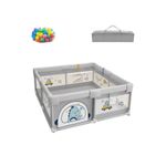 Casa si Gradina - Mobilier - Mobilier copii - Tarcuri copii - Tarc De Joaca Pentru Copii, 120x120 Cm, 60 Bile Colorate, 2 Inele De Sustinere, Plasa de Protectie, Usa cu Fermoar - Infinity.ro