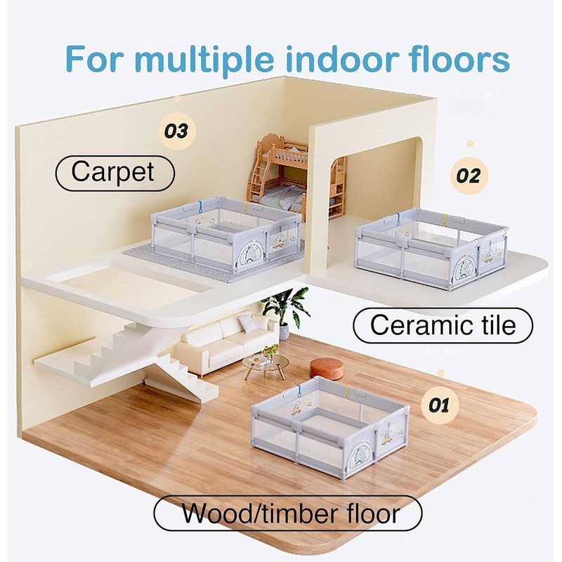Casa si Gradina - Mobilier - Mobilier copii - Tarcuri copii - Tarc De Joaca Pentru Copii, 120x120 Cm, 60 Bile Colorate, 2 Inele De Sustinere, Plasa de Protectie, Usa cu Fermoar - Infinity.ro