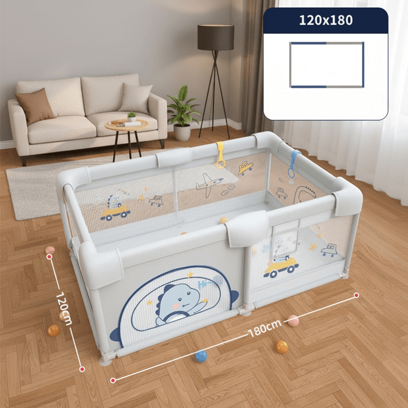 Casa si Gradina - Mobilier - Mobilier copii - Tarcuri copii - Tarc De Joaca Pentru Copii, 120x120 Cm, 60 Bile Colorate, 2 Inele De Sustinere, Plasa de Protectie, Usa cu Fermoar - Infinity.ro