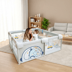 Casa si Gradina - Mobilier - Mobilier copii - Tarcuri copii - Tarc De Joaca Pentru Copii, 120x120 Cm, 60 Bile Colorate, 2 Inele De Sustinere, Plasa de Protectie, Usa cu Fermoar - Infinity.ro