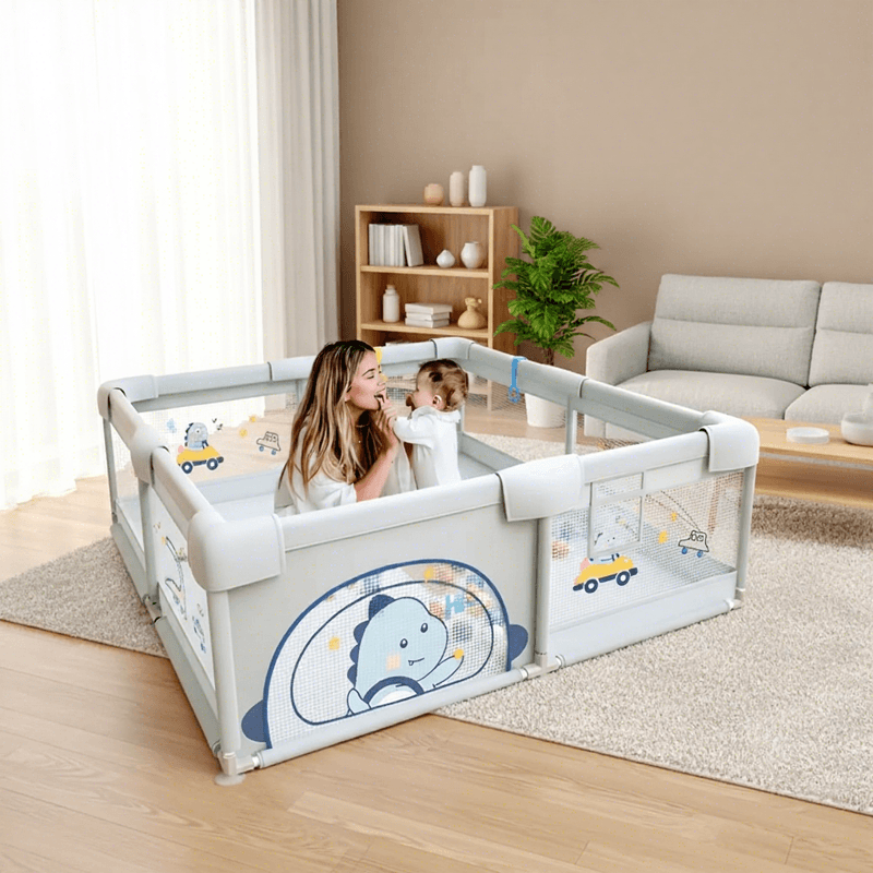 Casa si Gradina - Mobilier - Mobilier copii - Tarcuri copii - Tarc De Joaca Pentru Copii, 120x120 Cm, 60 Bile Colorate, 2 Inele De Sustinere, Plasa de Protectie, Usa cu Fermoar - Infinity.ro