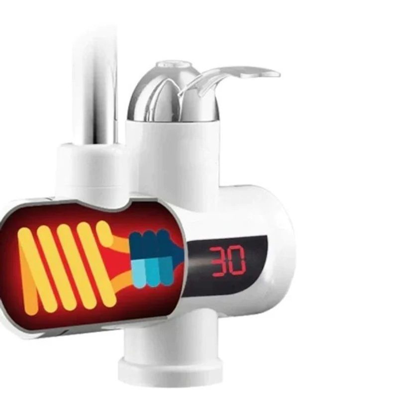 Casa si Gradina - Sanitare - Lavoar baie si accesorii - Baterii sanitare - Robinet Electric FOTOFUN Flexibil Pentru Incalzit Apa cu Afisaj LED + Suport Mop, Autoadeziv, Fara Gaurire Pereti - Infinity.ro