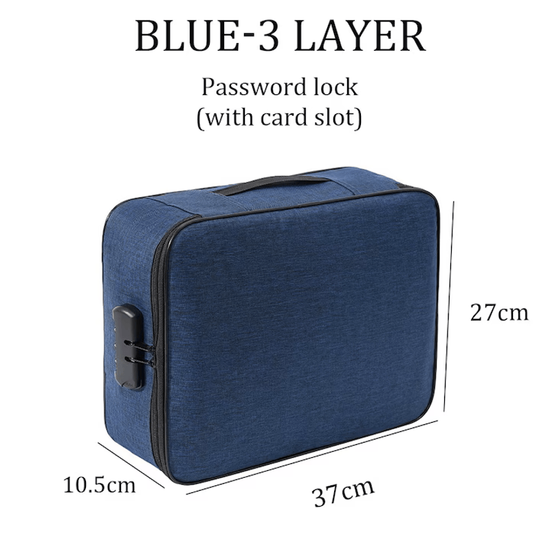 Fashion, accesorii si bijuterii - Barbati - Accesorii barbati - Genti si rucsacuri barbati - Cutie portabila documente, rezistenta la foc si apa, organizator cu inchidere, 37x27x10cm, negru - Infinity.ro