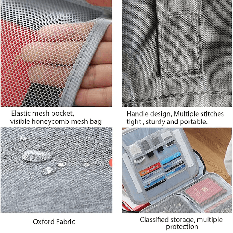 Fashion, accesorii si bijuterii - Barbati - Accesorii barbati - Genti si rucsacuri barbati - Cutie portabila documente, rezistenta la foc si apa, organizator cu inchidere, 37x27x10cm, negru - Infinity.ro