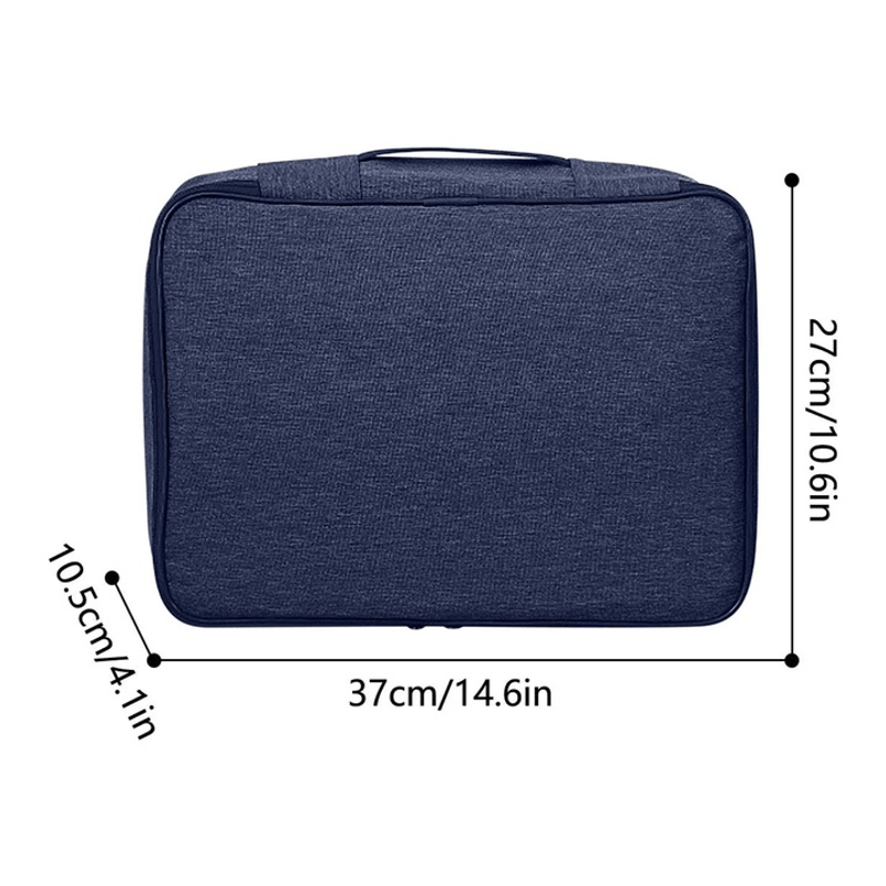 Fashion, accesorii si bijuterii - Barbati - Accesorii barbati - Genti si rucsacuri barbati - Geanta depozitare documente multifunctionala capacitate mare multistrat negru 37x27x10.5cm - Infinity.ro