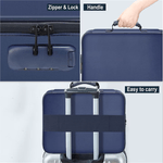 Fashion, accesorii si bijuterii - Barbati - Accesorii barbati - Genti si rucsacuri barbati - Geanta documente ignifuga si impermeabila, organizator portabil, capacitate mare, albastru, 14.2''x10.6''x4'' - Infinity.ro