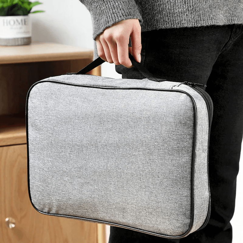 Fashion, accesorii si bijuterii - Barbati - Accesorii barbati - Genti si rucsacuri barbati - Geanta organizator documente multifunctionala, capacitate mare, gri, 36x27x10cm - Infinity.ro