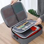Fashion, accesorii si bijuterii - Barbati - Accesorii barbati - Genti si rucsacuri barbati - Geanta organizator documente multifunctionala, capacitate mare, gri, 36x27x10cm - Infinity.ro