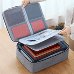 Fashion, accesorii si bijuterii - Barbati - Accesorii barbati - Genti si rucsacuri barbati - Geanta depozitare documente multifunctionala, capacitate mare, rezistenta la apa si foc, 37x27x10.5cm - Infinity.ro